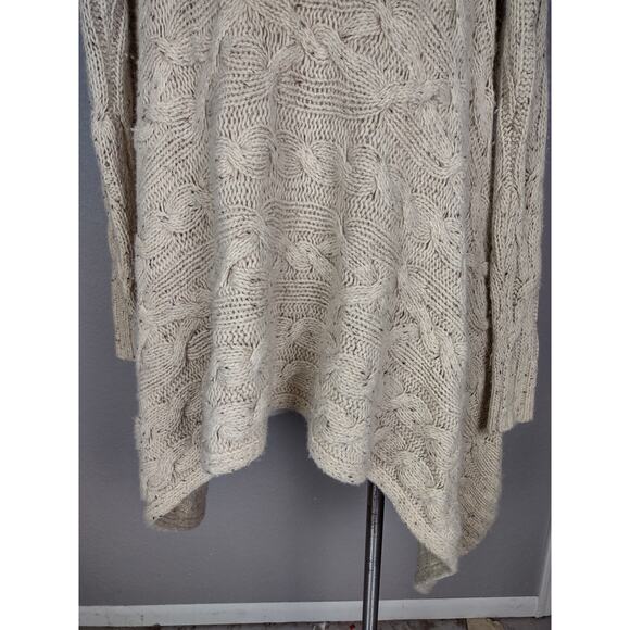 Anthropologie Sleeping On Snow Wool Blend Open Front Cardigan Beige Size Medium - Picture 10 of 11